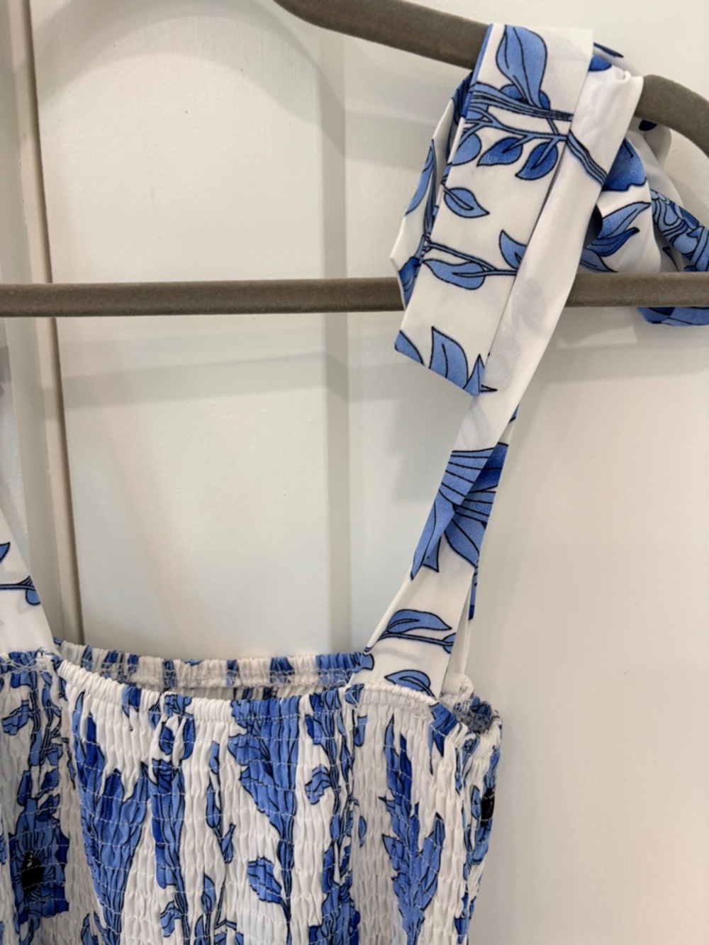 Blue Floral Smocked Maxi Dress - Women - Picture 7 of 10